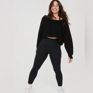 Aerie OFFLINE Real Me Xtra Hold-Up Scallop Leggings Black